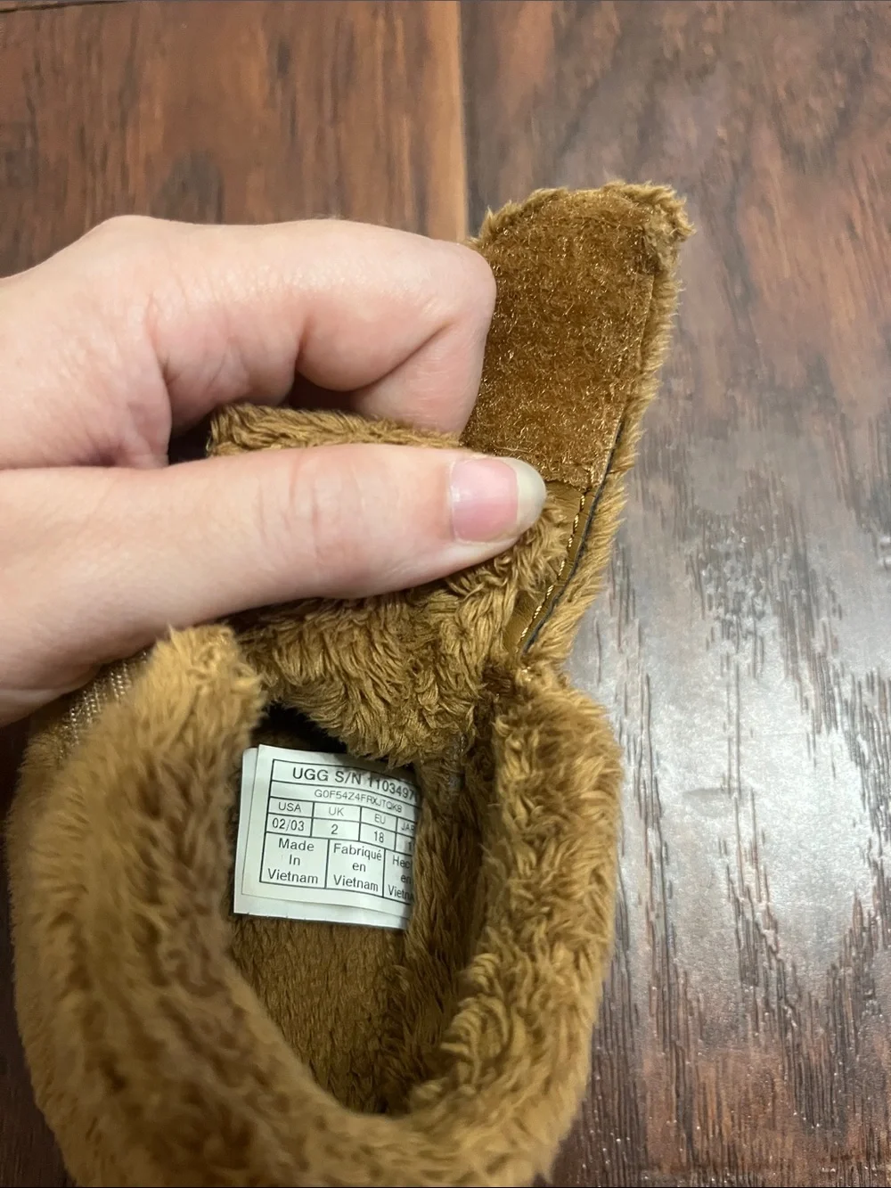 UGG Baby Fuzz Strap Booties in Chestnut